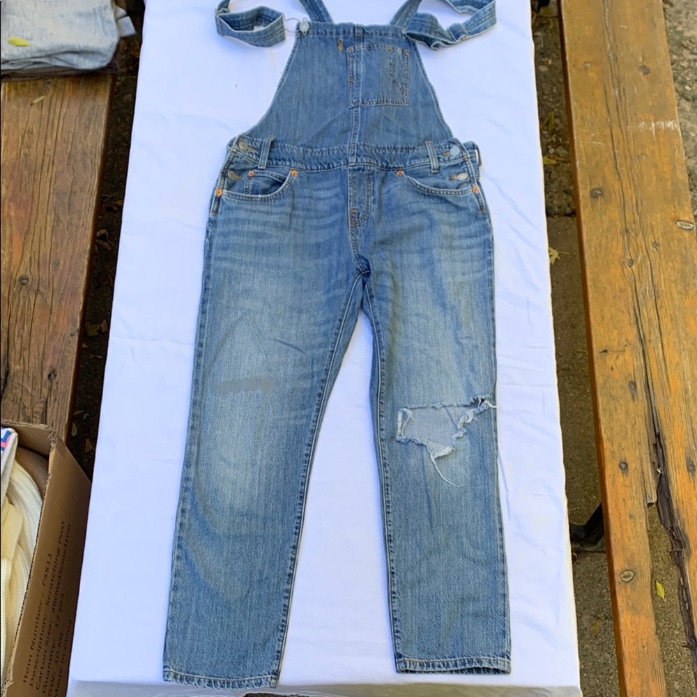 Free People Levi Blue Denim Jeans Overalls